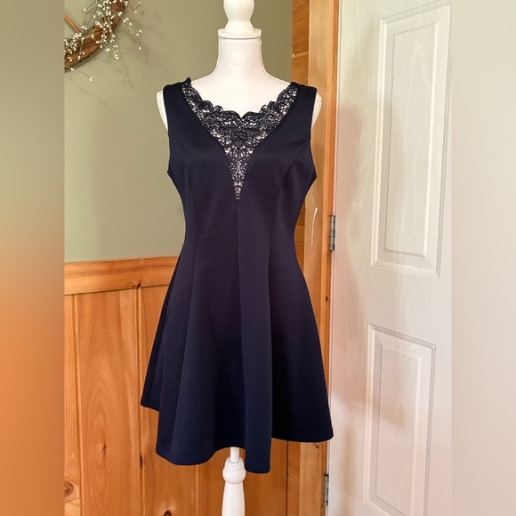 City Studio Dresses & Skirts - City Studio Black Embellished Fit and Flare Mini Dress NWT size XL